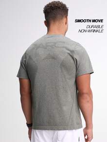 Camiseta de manga corta casual con parches para hombres ARC-1080-RSN - Gris - Ver 2