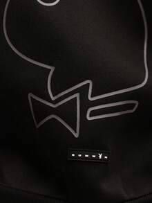 PLAYBOY X SUMWON Boxy Fit Essentials Zip Up Hoodie With Centre Pocket And Drawstring - Black - View 7