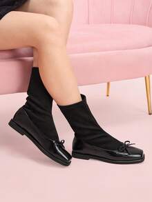CUCCOO DOLLMOD Giày bốt cổ thấp màu đen Daphne dành cho nữ, thích hợp cho mùa thu/đông. - màu đen - Xem 4