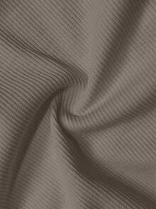 Slaydiva 大码休闲百搭白色修身深U领长袖T恤-C - 淺灰色 - 查看 5