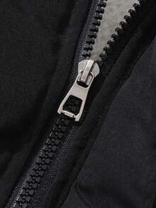 一件装 青少年男童保暖加厚连帽外套，带字母印花，秋冬季