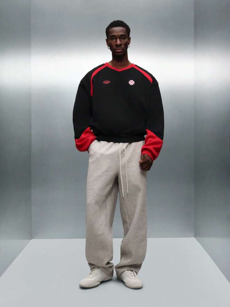 PLAYBOY X SUMWON Cropped V-Neck Sweatshirt With Logo