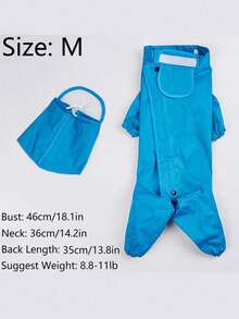 SHEIN Basic living 1Pc Blue Large Dog Raincoat Poncho - Blue - View 15
