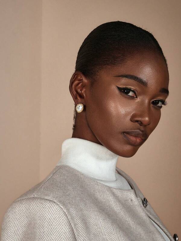 JIAN LASALA 1 par de pendientes de perla falsa con diseño geométrico asimétrico francés, de moda, sencillo y dulce, para uso diario de mujeres