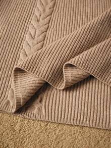 MOTF PREMIUM Elegante vestido de punto largo con cuello redondo y espalda descubierta, para otoño/invierno - Caqui - Ver 8