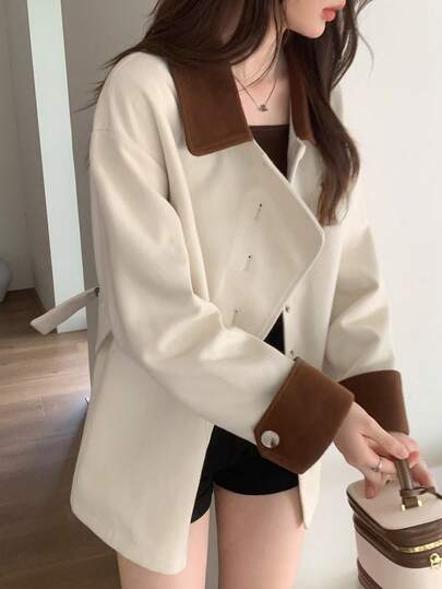 Feyla 休闲轻便撞色女式大衣