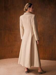 MOTF PREMIUM Abrigo largo de mujer de un solo botonadura, elegante y casual, para otoño/invierno