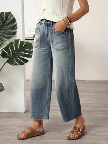 EMERY ROSE Women's Vintage Fashion Straight Leg Casual Jeans With Pockets