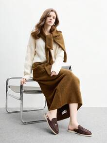CUCCOO BIZCHIC 女式休闲一脚蹬平底运动鞋 - 咖啡棕 - 查看 10
