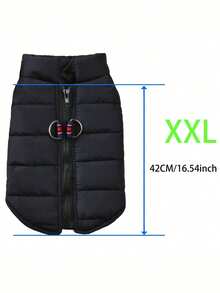 1 st nya höst- och vinterkläder för husdjur med dragkedja, varm hundjacka, trendig - Svart - Visa 7