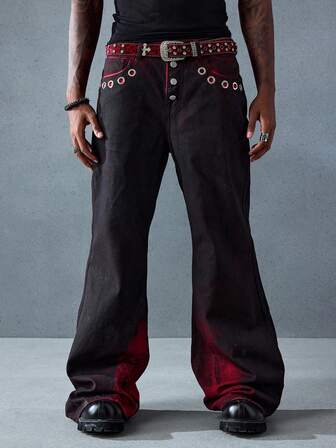 Street Life Jeans larghi da uomo con lavaggio consumato