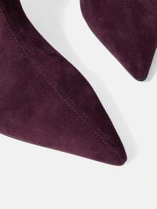 MOTF POINT TOE RUCHED MID-CALF BOOTS - Burgundy - View 6