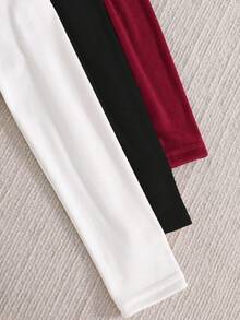 Sparklyn 3件套青少年女孩休闲猫咪印花高领长袖保暖内衬T恤 - 彩色 - 查看 6