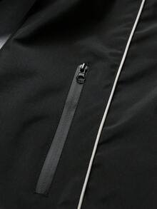 Manfinity Homme Men's Casual Hot-Selling Jacket Outfit Set, INS Style, Suitable For All Seasons And Daily Wear, Outdoor Hiking Matching, Photo Shoot Essential, Perfect Gift For Boyfriend/Husband, Men's Casual, Y2K