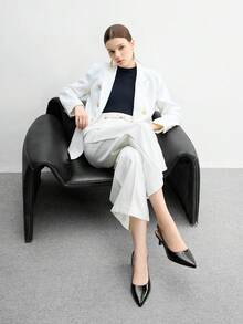 CUCCOO BIZCHIC 女士黑色尖头小猫跟性感时尚后系带高跟鞋，适合日常通勤、休闲和工作场合。 - 黑色 - 查看 10