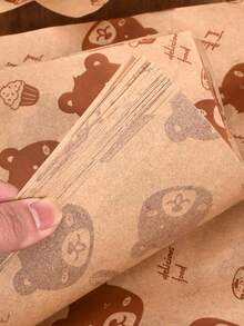 50/100Sheets Sandwich Wrapping Papers Sheet,Baking Wax Paper , Sandwich Packaging Paper,Food Oil Absorbent Paper Greaseproof Paper Gasket Paper Fried Chicken Greaseproof Paper - Brown - View 3