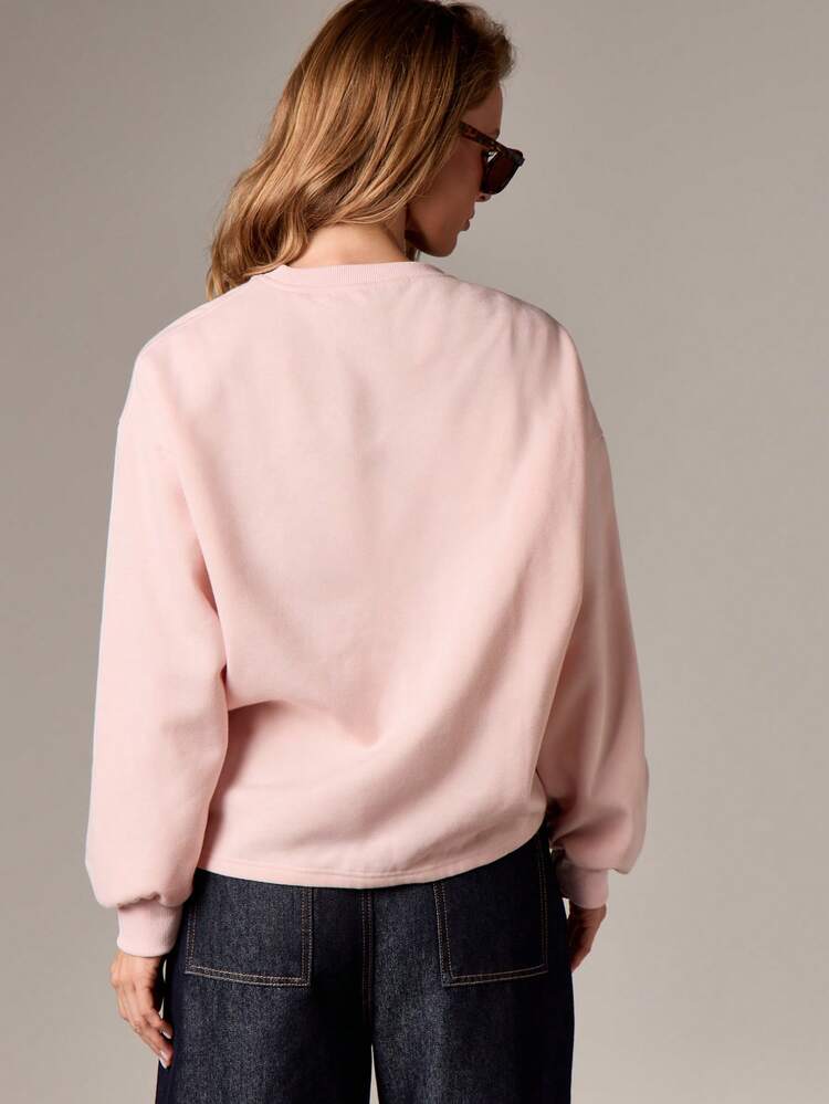 AiiRZ Oversized Pullover Sweatshirt With Ruched Drawstring Front Detail Relaxed Long Sleeve Top