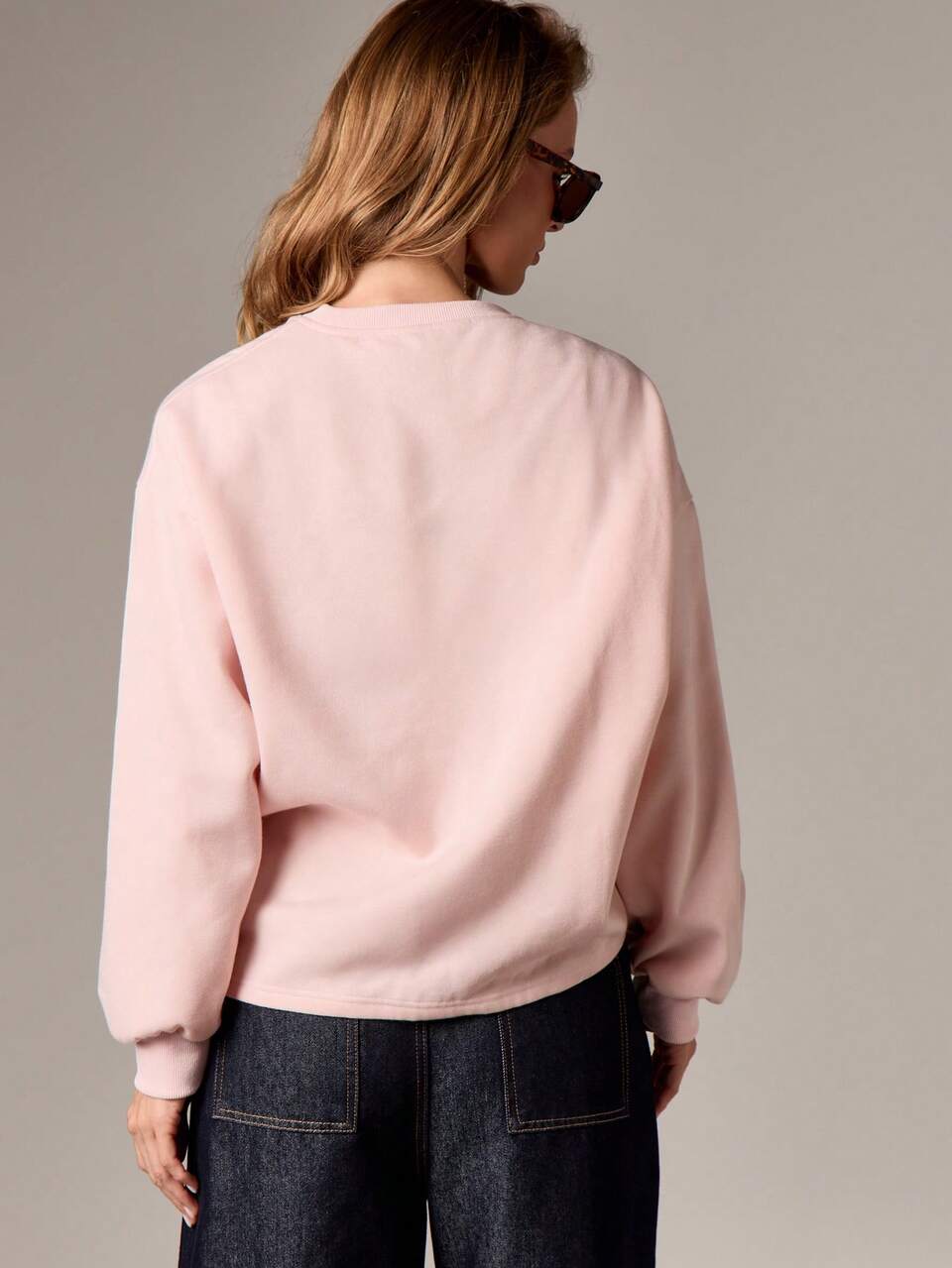 AiiRZ Oversized Pullover Sweatshirt With Ruched Drawstring Front Detail Relaxed Long Sleeve Top