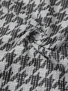 Ellevyn Women's Elegant Houndstooth Knit Round Neck Long Sleeve Fitted Versatile Midi Dress,Winter Clothes Elegant, Winter Dresses For Women