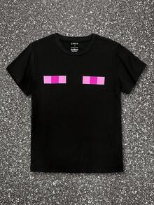 Glimmora Parte superior de club sexy con gráfico de ojo de mujer estilo Y2K, camiseta gráfica de moda estética punk callejera, parte superior casual de verano personalizada gótica, parte superior de manga corta con cuello redondo y estampado de resort