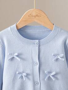 Souflis Souflis 2件套女童针织毛衣+薄纱裙套装，适合春秋冬，适合郊游、校园活动、家庭聚会、休闲运动、公园运动 - 淺藍色 - 查看 4