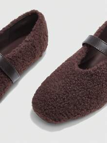 CUCCOO BIZCHIC Women's Fashion Commuter Versatile Casual Mary Jane Flat Shoes For Christmas Spring Shoes - Chocolate Brown - View 6