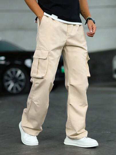 青少年男童休闲日常舒适贴袋直筒宽松裤，适合生日派对、晚宴、演出、婚礼、洗礼、开幕式等场合，日常穿着舒适，适合上学、旅行和运动，是秋冬季节的理想之选。