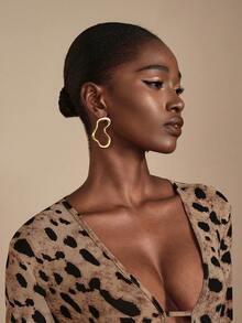 JIAN LASALA Structured Stud Earrings - Yellow Gold - View 2