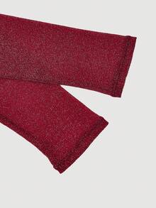 SHEIN MOD Maglietta a maniche lunghe aderente e trasparente di moda e sexy da donna, adatta per autunno/inverno, Capodanno, feste, Natale, matrimoni, elegante per signore, stile retrò, di lusso, top rosso, maglietta bordeaux