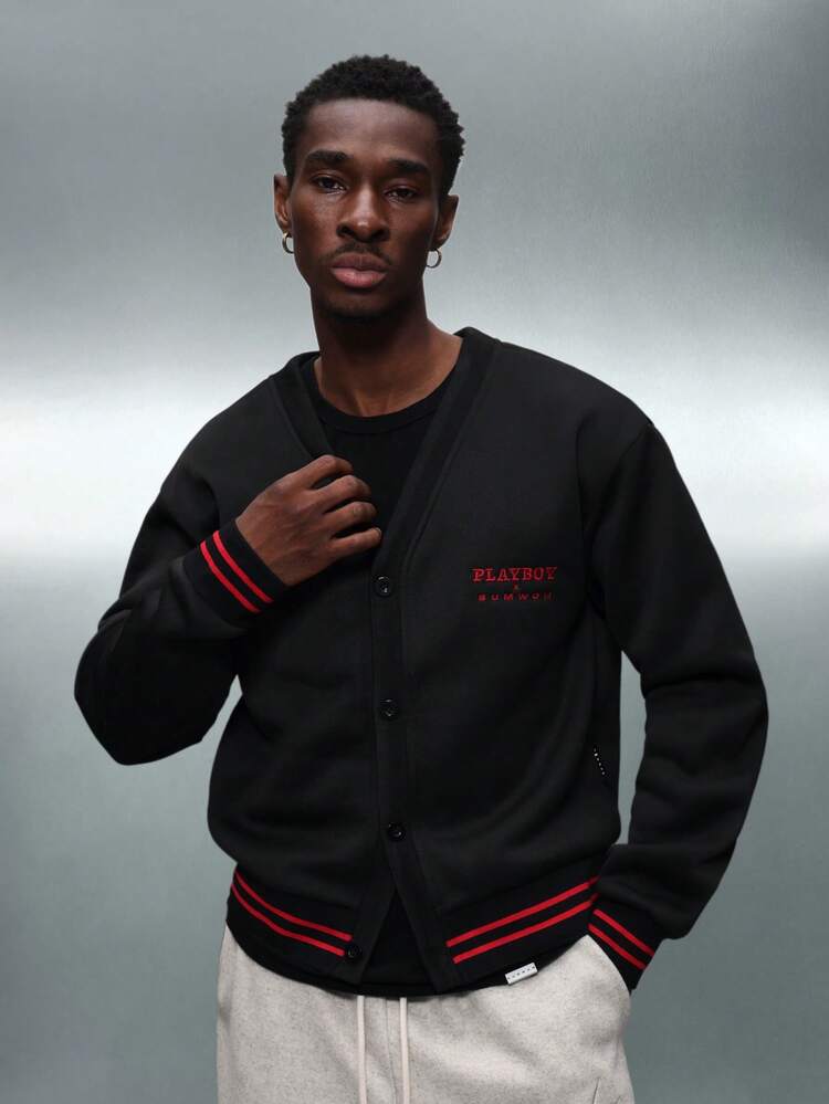 PLAYBOY X SUMWON Cardigan With Bunny Logo And Button Front