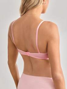 Moonlight&Mama Soutien-gorge d'allaitement en dentelle patchwork de Noël, maternité et allaitement, couleurs contrastées, pour femmes enceintes et en post-partum - Rose bonbon - Voir 2