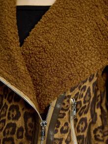 Easelle Chaqueta sin mangas con cremallera y forro térmico con estampado de leopardo, ropa de otoño e invierno para mujeres - Multicolor - Ver 11