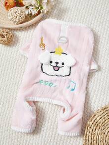 PETSIN Adorable Four-Legged Fleece Pet Outfit – Extra Warm Windbreak Jumpsuit For Small Dogs, Cats, And Tiny Animals, Perfect For Everyday Indoor/Outdoor Adventures - Pink - View 1