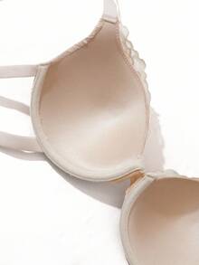 SHEIN Women's Romantic Lace Underwire Supportive Bra - Apricot - View 9