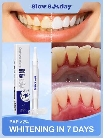 SlowSunday Teeth Whitening Pen, Get Rid Of  Smoke Stains, Coffee Stains, Tea Stains, Keep Your Mouth Clean And White,, Good Gift For Holiday, Party, Travel, Outdoor Activity, Thanksgiving, Christmas, Variety Holiday Oral Care
