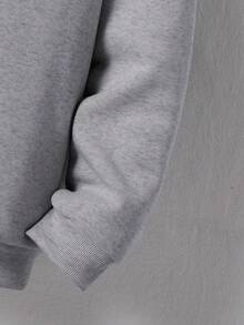 SHEIN Mirajuku 青少年男孩百搭纯色百搭连帽拉链运动衫