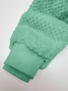 GlowEve 25件秋冬新款高端小众毛绒保暖连体卫衣 - 薄荷綠 - 查看 5