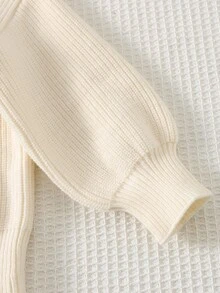 Cozy Pixies Suéter de cuello redondo de manga larga con decoración de mariposa para niña, versátil y cómodo