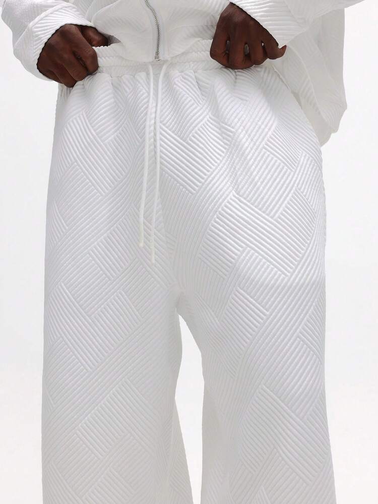 Textured White Co-Ord Set With Zip Jacket