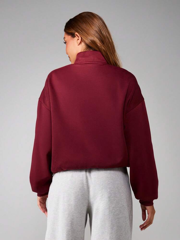MISSGUIDED Half Zip Sweatshirt With Centre Pocket