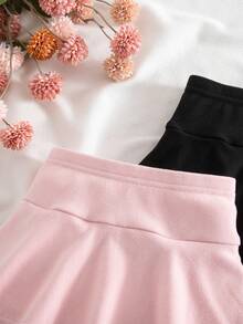 2件套可爱休闲百搭纯色针织蝴蝶结松紧腰裤 - 彩色 - 查看 3