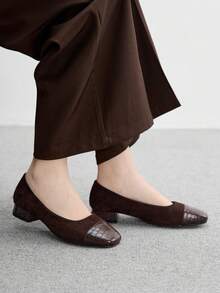 CUCCOO BIZCHIC Women's Classic Chunky Heel Casual Commuter Shoes - Mocha Brown - View 5