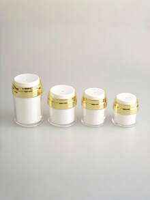 15ml/30ml/50ml/100ml 真空泵瓶、真空面霜罐、可再填充保湿霜分配器、按压式泵瓶，适用于乳液、精华液、化妆品、旅行和浴室存储” - 金色 - 查看 5