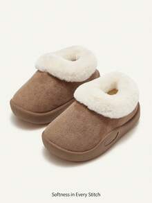 Cozy Pixies Autumn/Winter All-Match Casual Fashion Versatile Plush Thickened Warm Cute Soft Baby Snow Boots, Ankle Boots, Slippers - Khaki - View 4