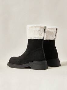 Cuccoo Botas de tobillo casuales para mujer con color de contraste, para uso diario al aire libre, nueva temporada de otoño/invierno y fiestas - Negro - Ver 4