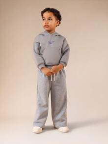 SUMWON sweat-shirt à capuche avec script pour jeunes garçons, pull décontracté avec poche centrale - Gris foncé - Voir 6
