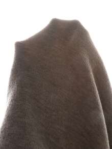 Sparklyn 少女圆领长袖简约优雅灰色百搭百搭毛衣短款灰色毛衣秋冬打底衫2025新款宽松针织套头衫高端节日度假毛衣