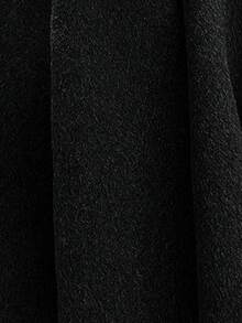 Franclia 时尚法式优雅短款棕色圆领长袖女士大衣，秋冬 - 黑色 - 查看 6