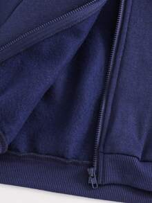 Cozy Pixies 2件套男婴卡通狐狸耳朵连帽夹克和慢跑裤套装 - 藏蓝色 - 查看 7