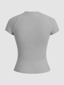 Velisys Velisys Women's Solid Color Crew Neck Raglan Short Sleeve Seamless Sports T-Shirt - Multicolor - View 6